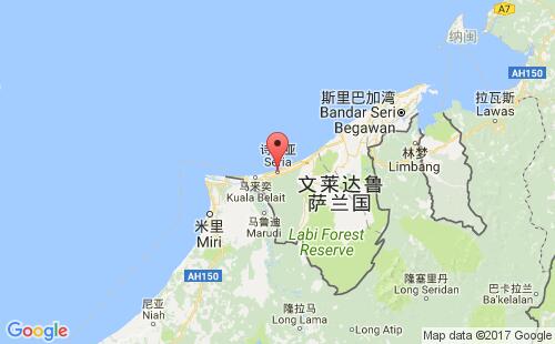 文莱港口诗里亚seria港口地图