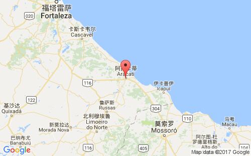 巴西港口阿拉卡蒂aracati港口地图