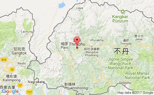 不丹港口廷布thimphu港口地图