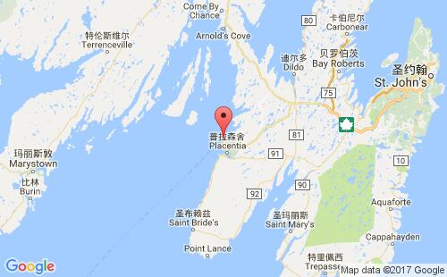 加拿大港口阿真舍argentia港口地图