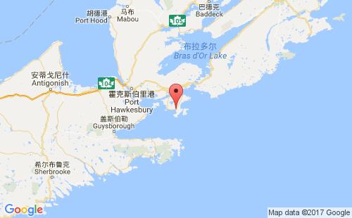 加拿大港口阿里沙特arichat港口地图