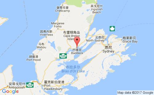 加拿大港口巴德克baddeck港口地图