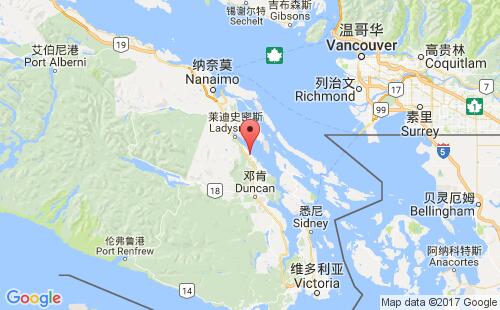 加拿大港口彻梅纳斯chemainus港口地图