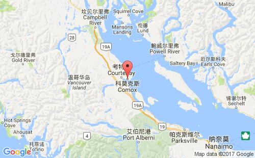 加拿大港口科莫克斯comox港口地图