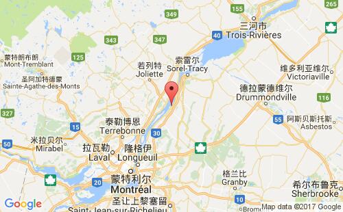 加拿大港口孔特勒科尔contrecoeur港口地图