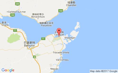 加拿大港口卡拉凯特caraquet港口地图