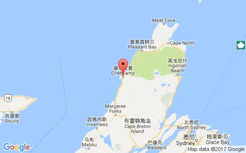 加拿大港口谢蒂均普cheticamp港口地图