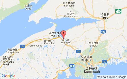 加拿大港口汉茨波特hantsport港口地图