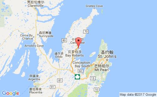 加拿大港口格雷斯港harbour grace港口地图