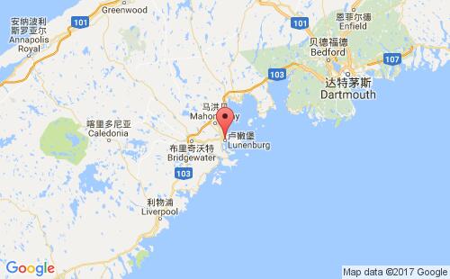 加拿大港口卢嫩堡lunenburg港口地图