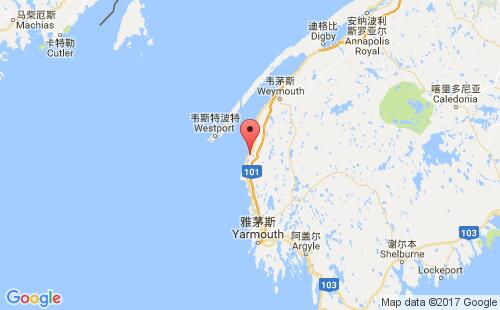 加拿大港口梅泰根meteghan港口地图