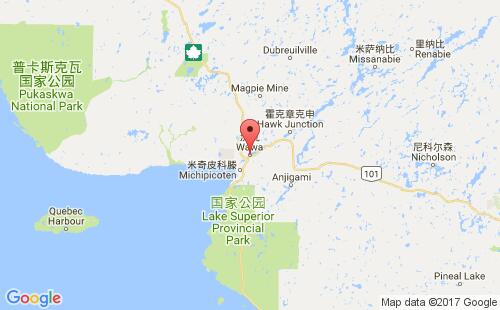 加拿大港口米奇皮科滕michipicoten,on港口地图