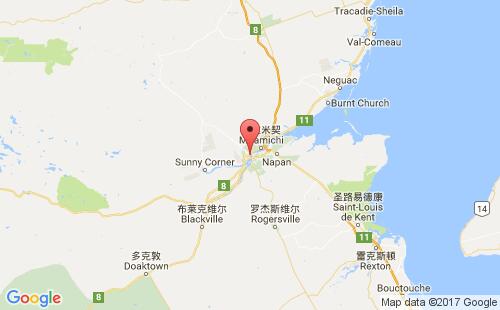 加拿大港口纽卡斯尔newcastle,nb港口地图