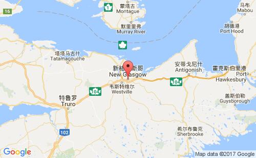 加拿大港口新格拉斯哥new glasgow港口地图