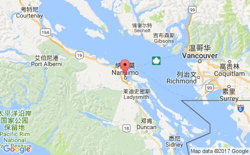 加拿大港口纳奈莫nanaimo港口地图
