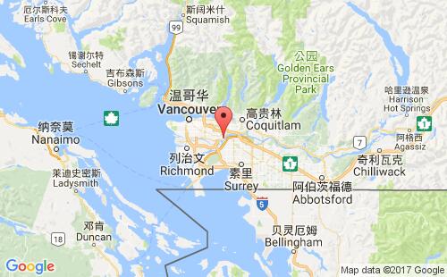 加拿大港口新威斯敏斯特new westminster港口地图