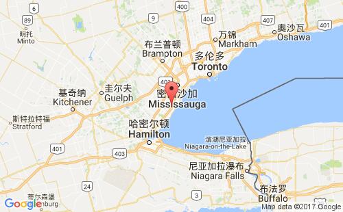 加拿大港口奥克维尔oakville,on港口地图
