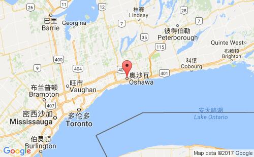 加拿大港口奥沙瓦oshawa,on港口地图
