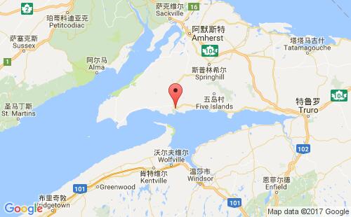 加拿大港口帕斯博勒parrsboro港口地图