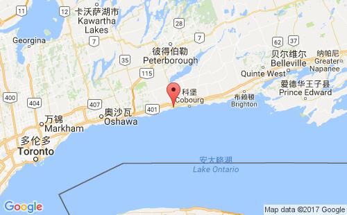 加拿大港口霍普港port hope,on港口地图