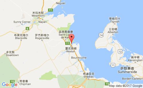 加拿大港口里奇巴克托richibucto港口地图