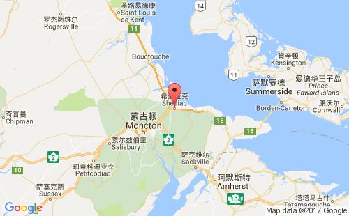 加拿大港口希迪亚克shediac港口地图