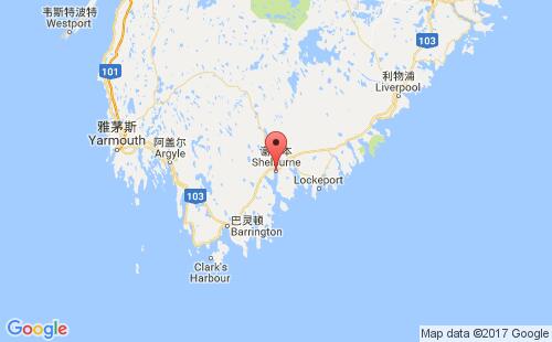 加拿大港口谢尔本shelburne,ns港口地图