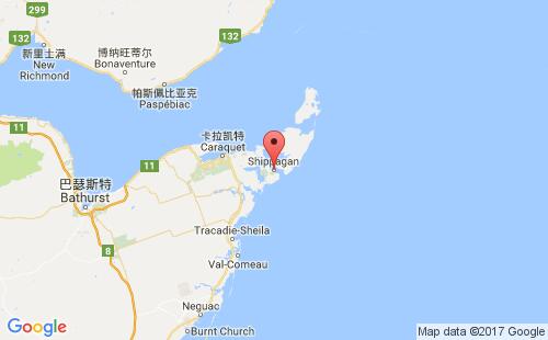 加拿大港口希皮根shippegan港口地图