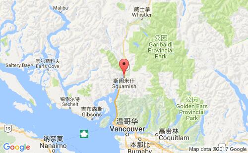 加拿大港口斯阔米什squamish港口地图