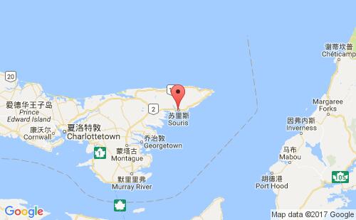 加拿大港口苏里斯souris港口地图