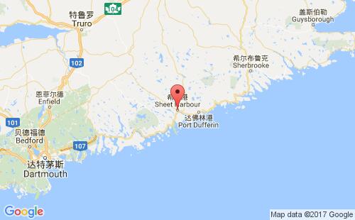 加拿大港口希特港sheet harbour港口地图