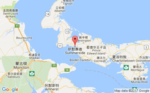 加拿大港口萨默塞德summerside港口地图