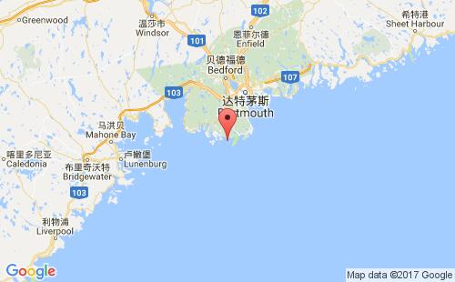 加拿大港口七岛seven islands港口地图