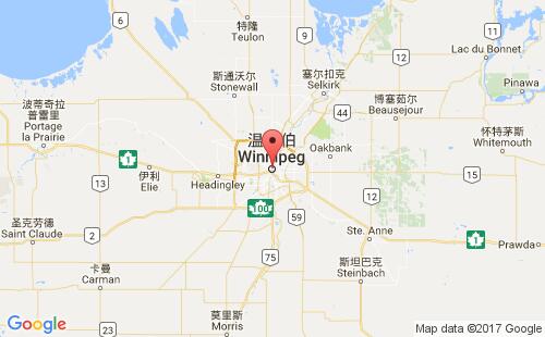 加拿大港口温尼伯winnipeg港口地图