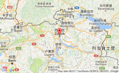 瑞士港口苏黎世zurich港口地图