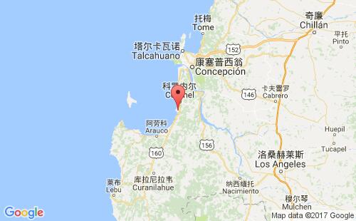 智利港口洛塔lota港口地图