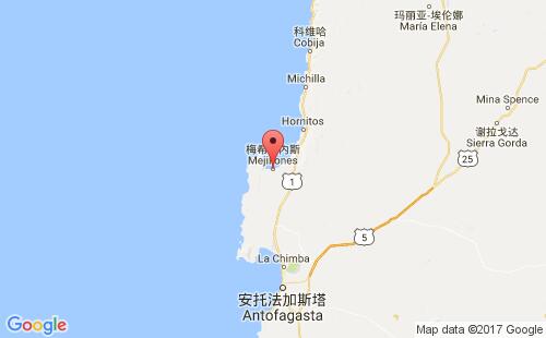 智利港口梅希约内斯meijilones港口地图