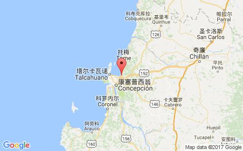 智利港口彭科penco港口地图