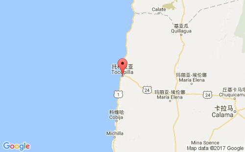 智利港口托科皮亚tocopilla港口地图