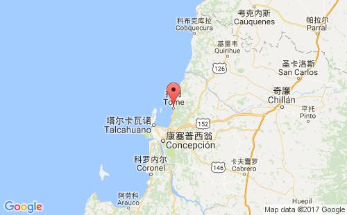 智利港口托梅tome港口地图