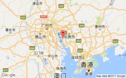 中国港口沙田,东莞shatian,dongguan港口地图