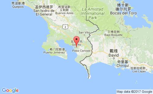 哥斯达黎加港口戈尔菲托golfito港口地图
