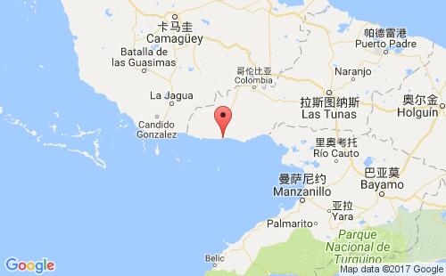 古巴港口瓜亚瓦尔guayabal港口地图