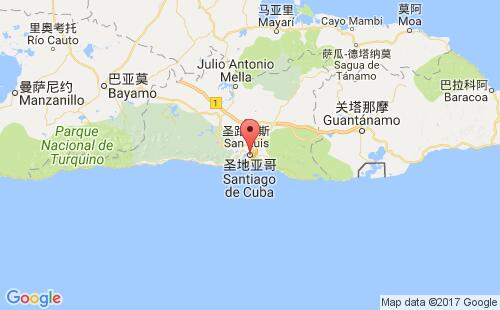 古巴港口圣地亚哥santiago de cuba港口地图