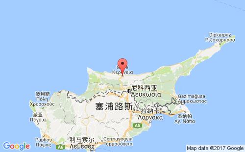 凯里尼亚港口地图