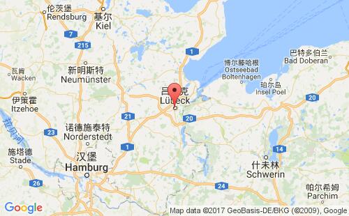 德国港口卢卑克lubeck港口地图