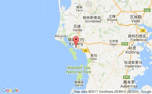 丹麦港口埃斯比约esbjerg港口地图