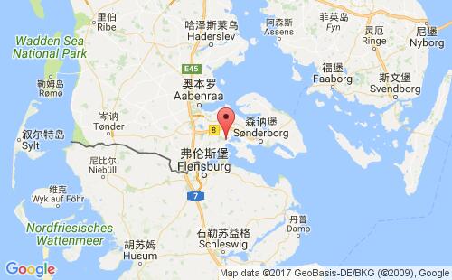 丹麦港口格罗斯滕grasten港口地图