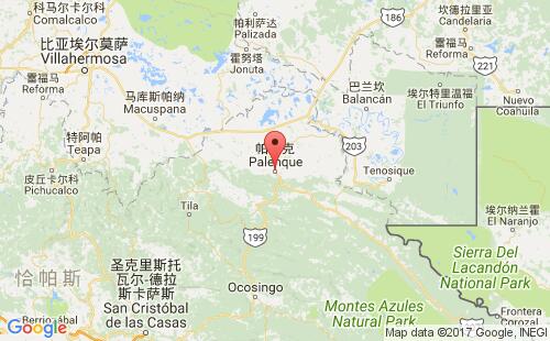 多米尼加港口帕伦克palenque港口地图