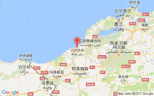 阿尔及利亚港口贝尼萨夫benisaf港口地图
